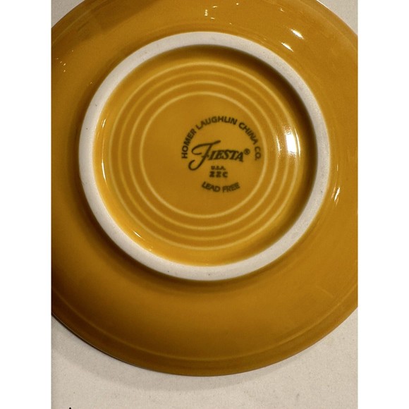 Fiestaware Fiesta Homer Laughlin 4 pc Coffee Tea Cup & Saucer ZZC Mustard Yellow - Picture 7 of 7